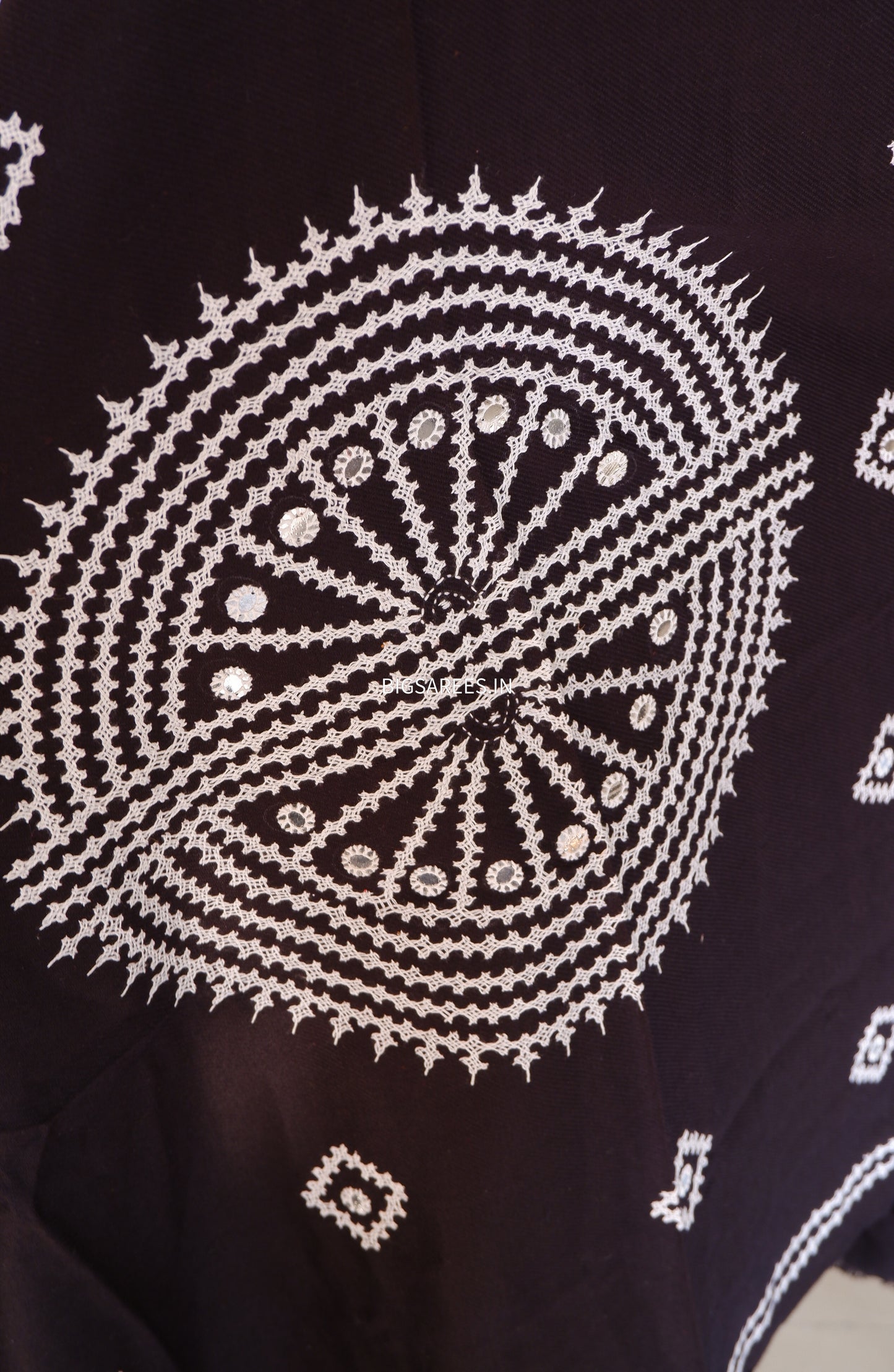 Gujrati Stitch Hand Embroidered Woollen Warm Shawl