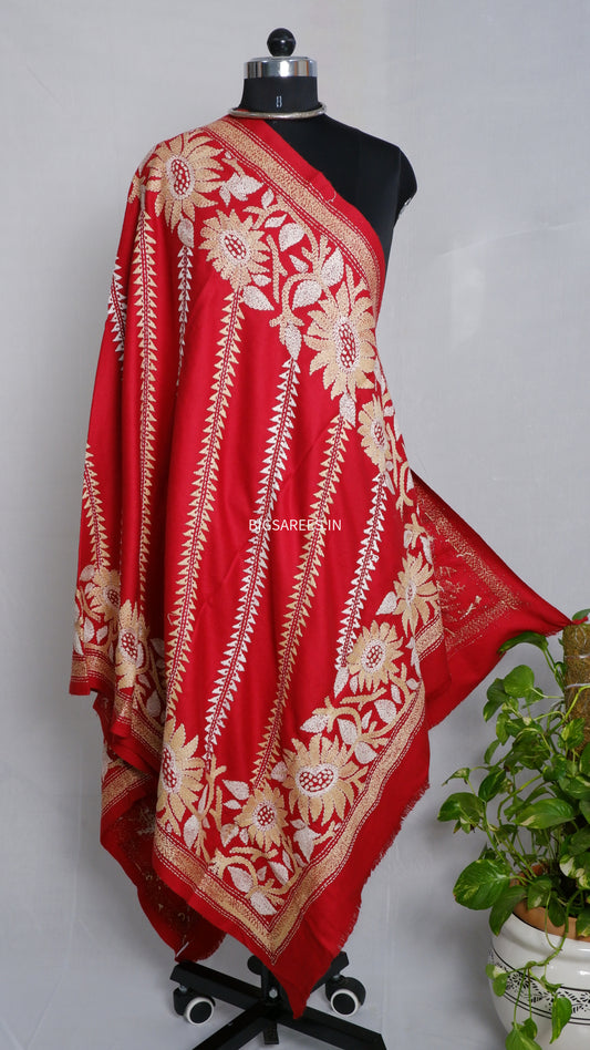 Kantha Hand Embroidered Warm Shawl