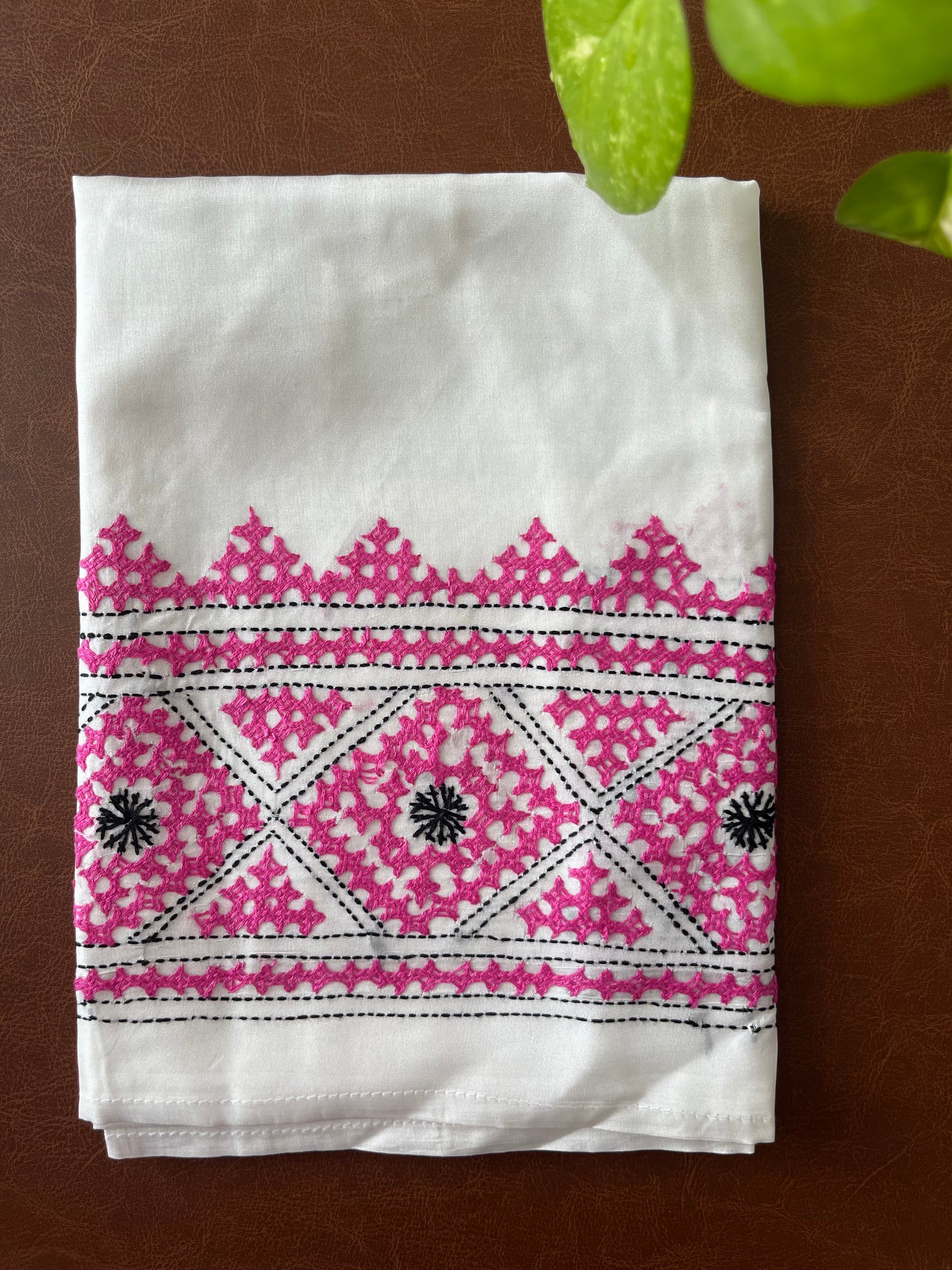 Gujrati work blouse pieces in art silk 1 mtr