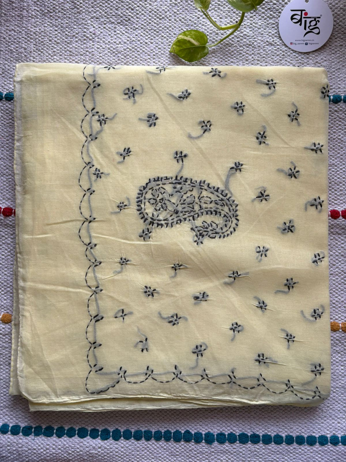 Chikankari Hand-Embroidered Saree | Cotton | Cream
