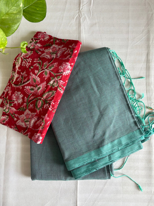 Pure Mul Cotton Saree - Cream
