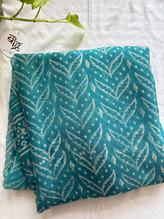 Hand Block Print Saree | Pure Chiffon