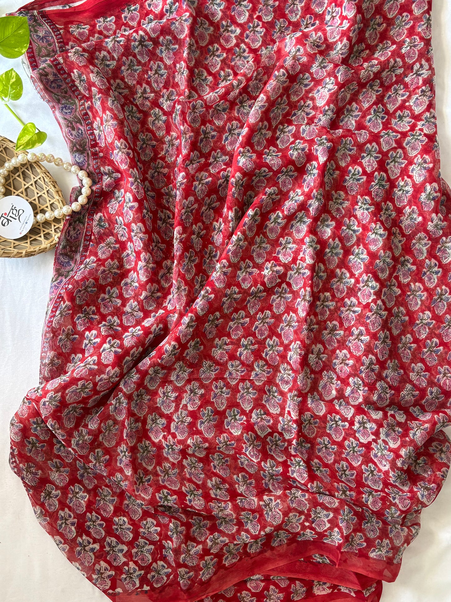 Hand Block Print Saree | Pure Chiffon