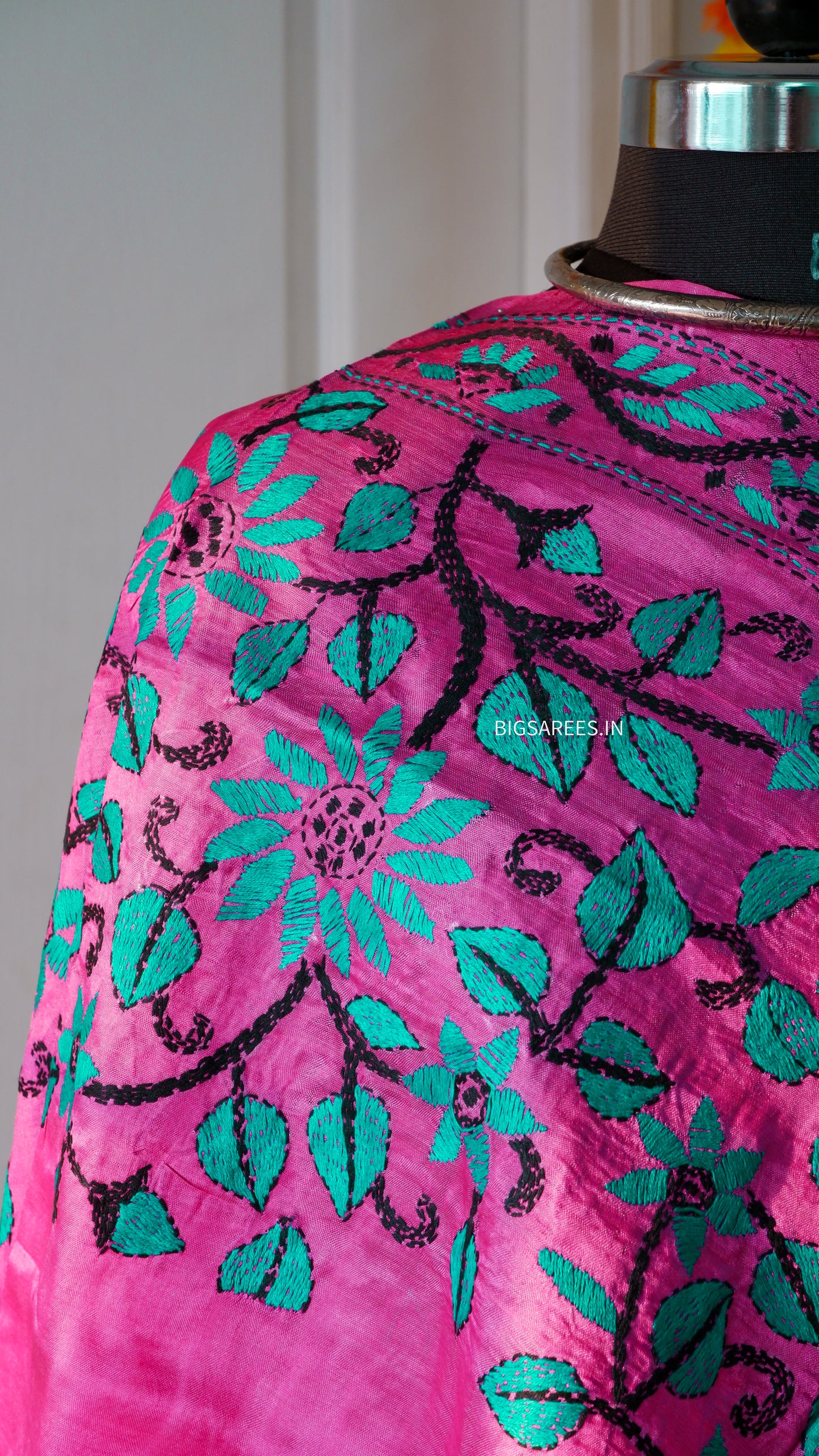 Kantha Hand Embroidary Full Work Pure Tassar Silk Dupatta36”