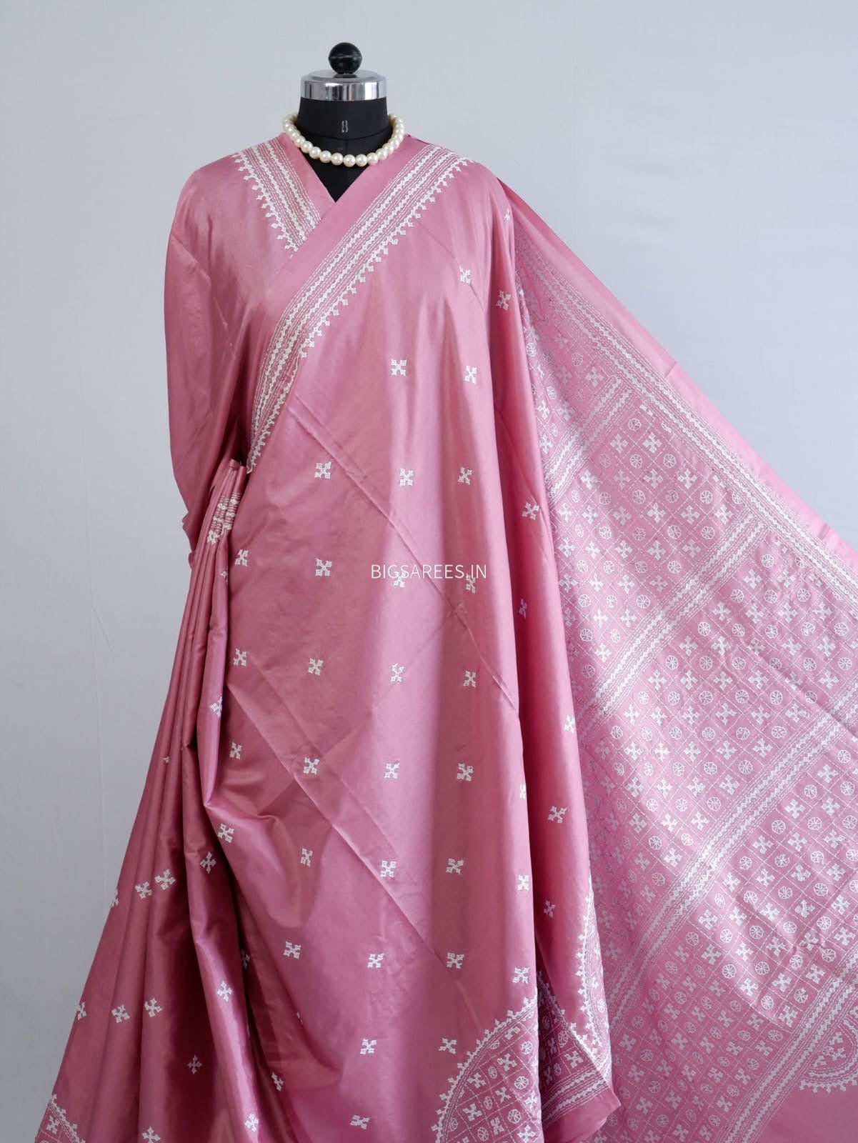 Kutchi/Gujarati Stitch Hand Embroidered Saree | Art Silk