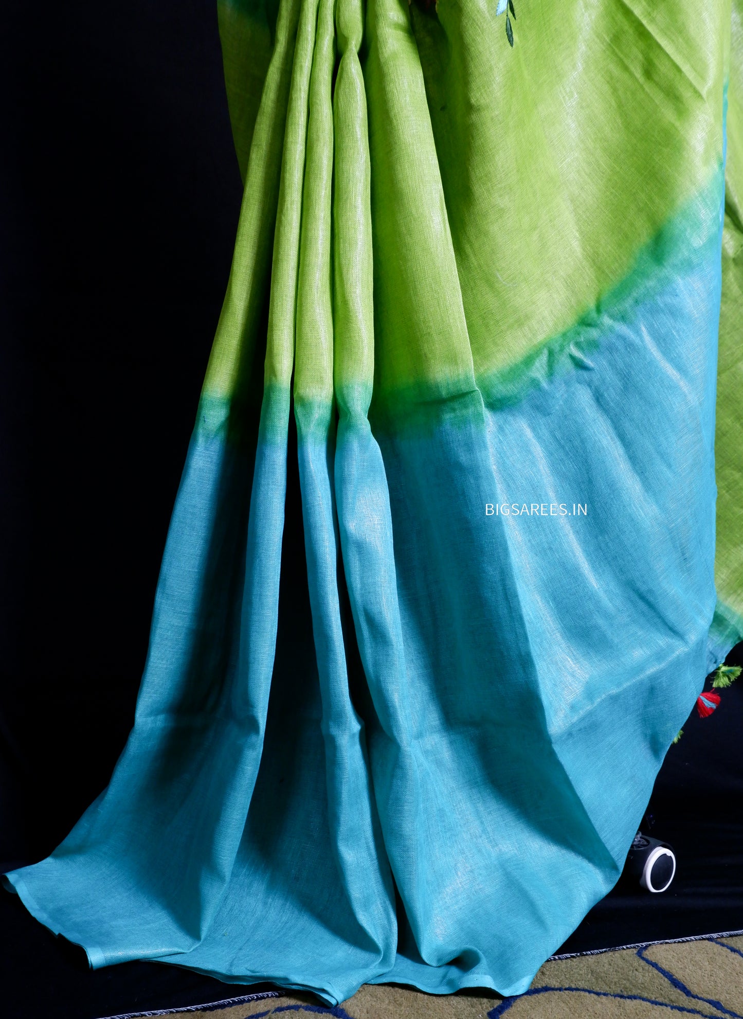 Pure Linen Saree With running Blouse