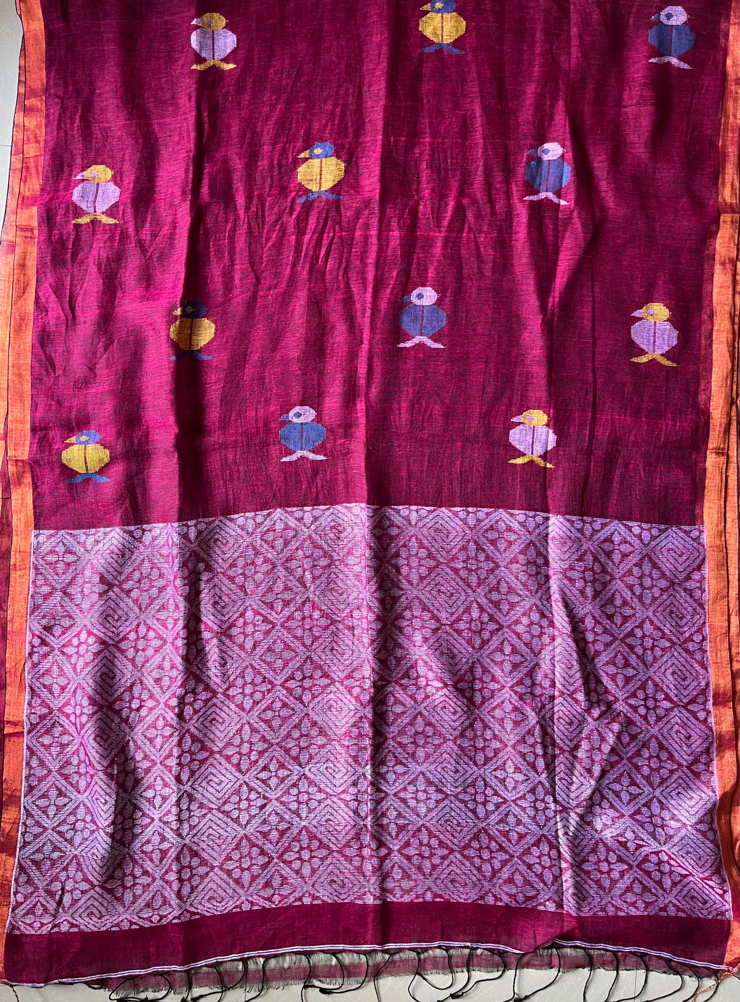 Linen By Linen Handloom Saree (Handloom Marked)