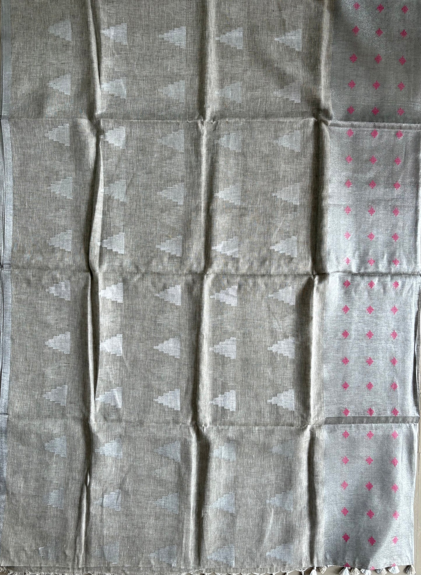 Pure Linen Saree With running Blouse