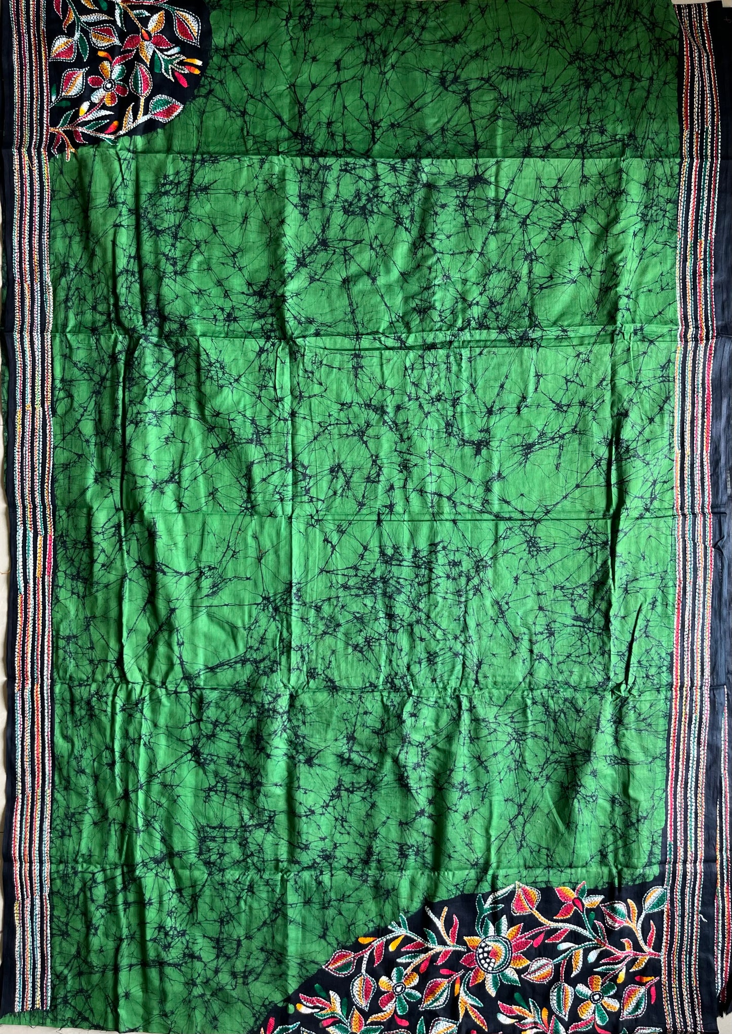 Kantha stitch Hand Batik Very Soft Cotton Traditional Saree