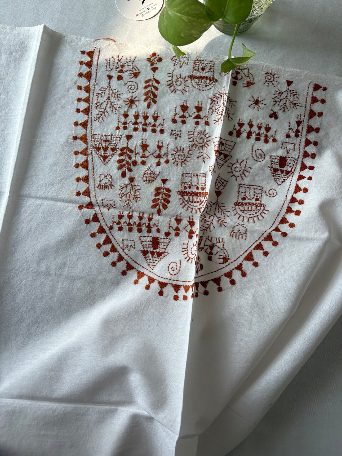 Kantha stitch Cotton Blouse Piece