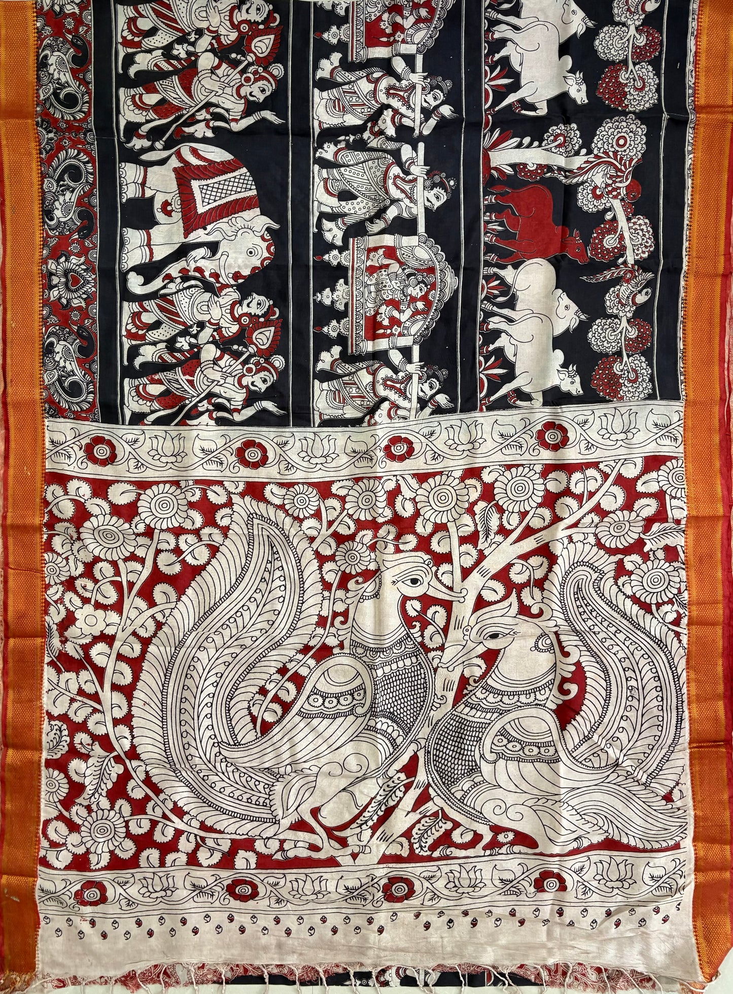 Printed Kalamkari Silk Saree with blouse