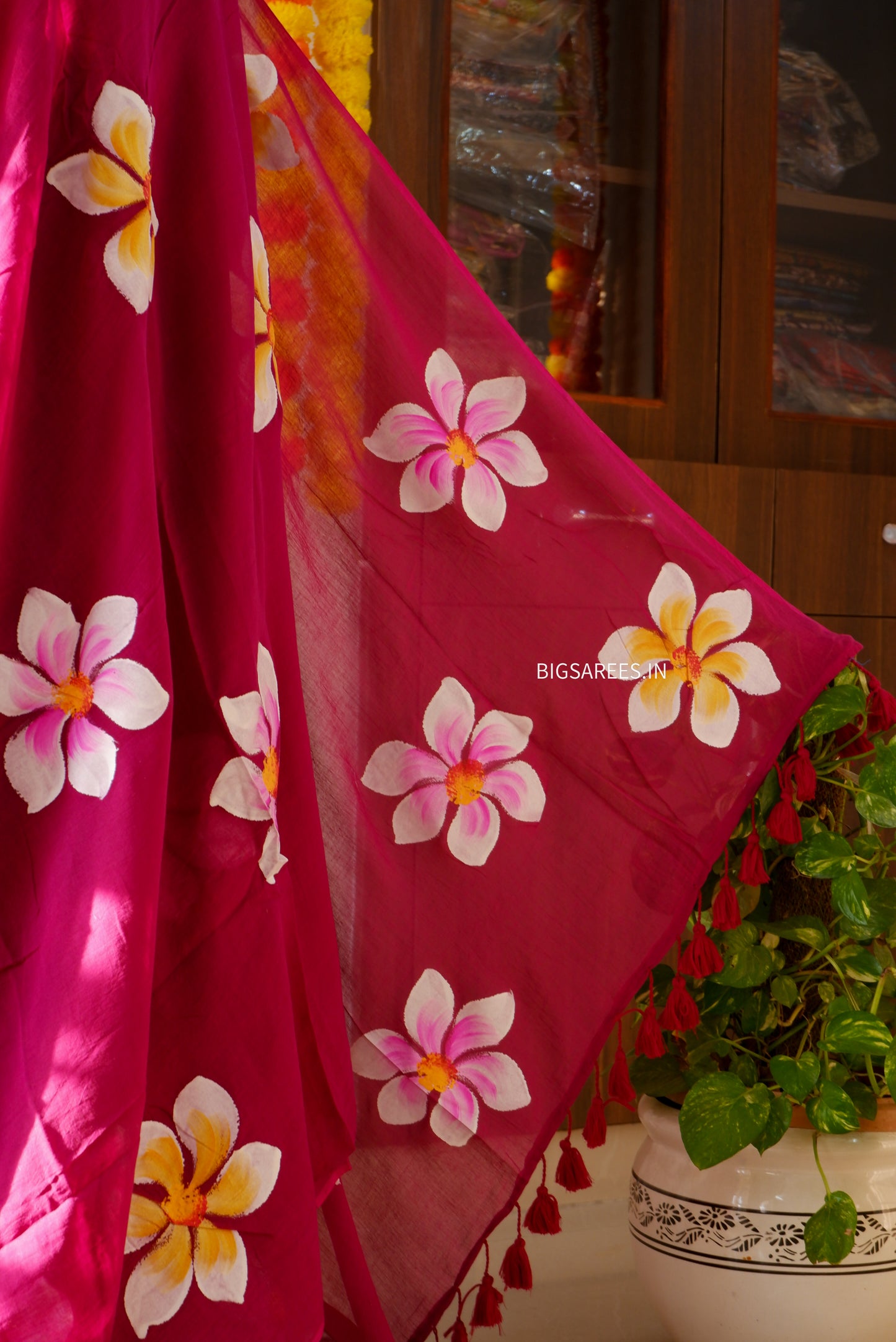Hand Painted Mul Cotton Saree with Blouse