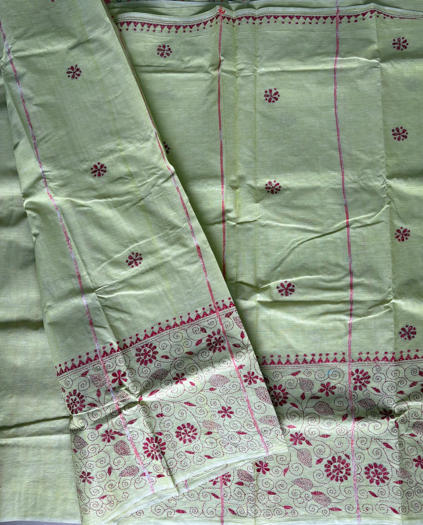 Kantha Hand Embroidered Pure Cotton Saree