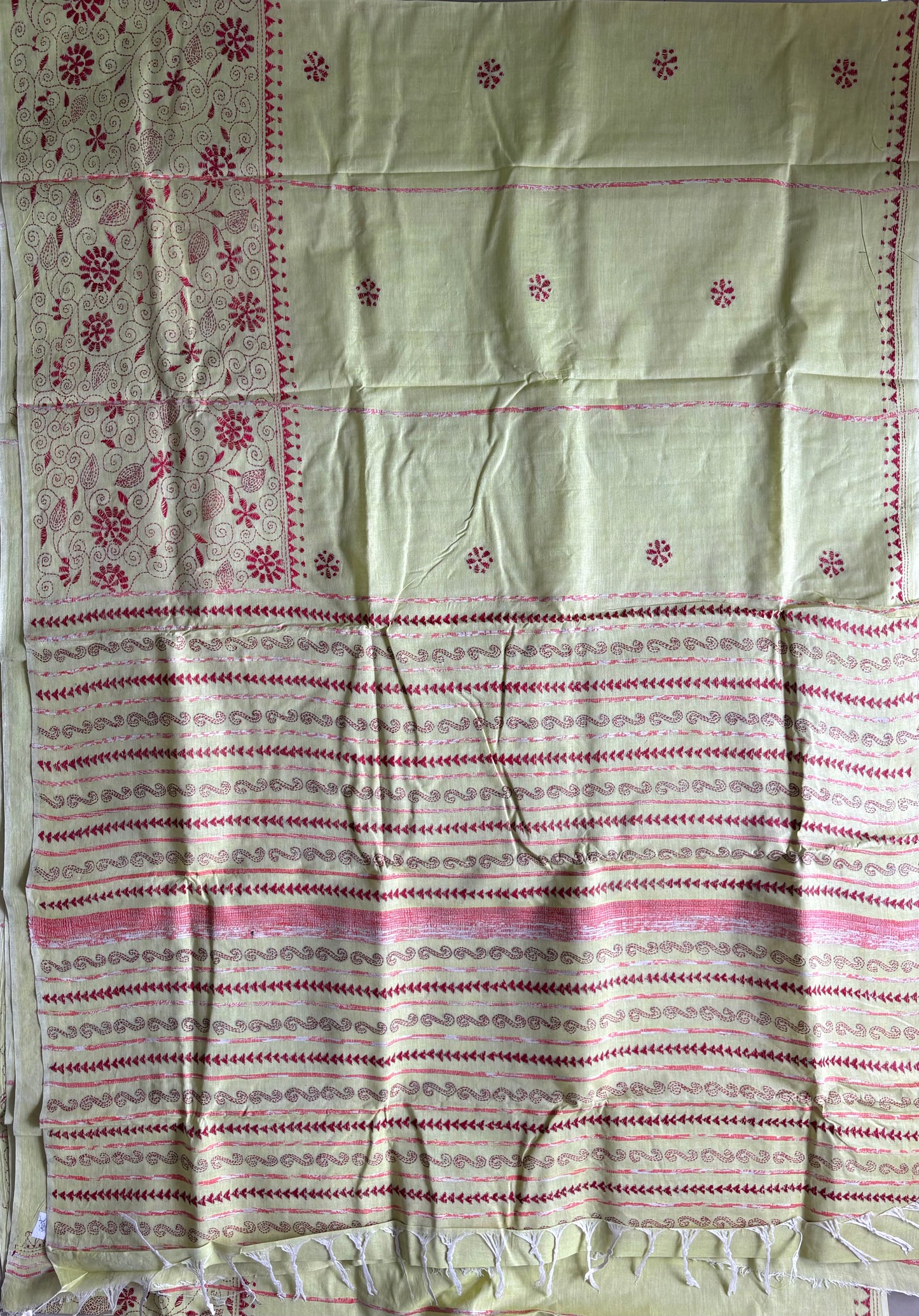 Kantha Hand Embroidered Pure Cotton Saree