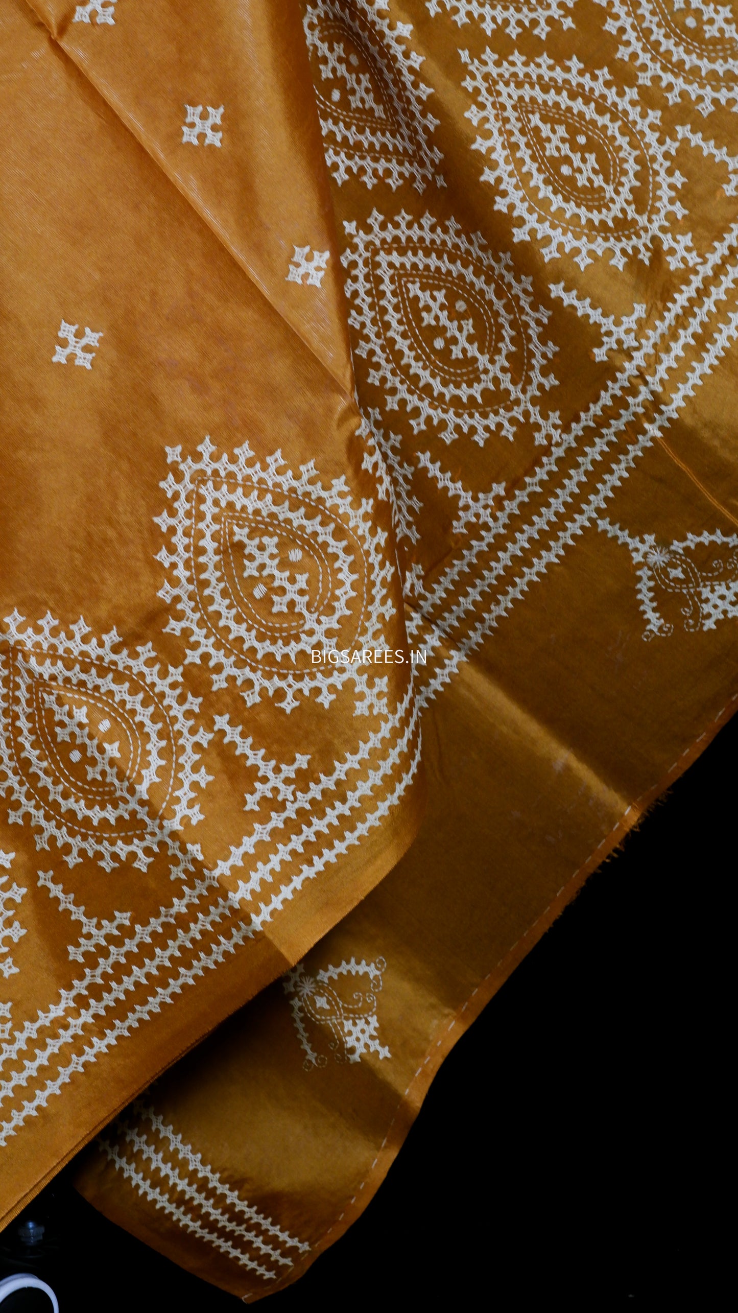 Kutch Hand Embroidered Pure Banglore Silk Saree
