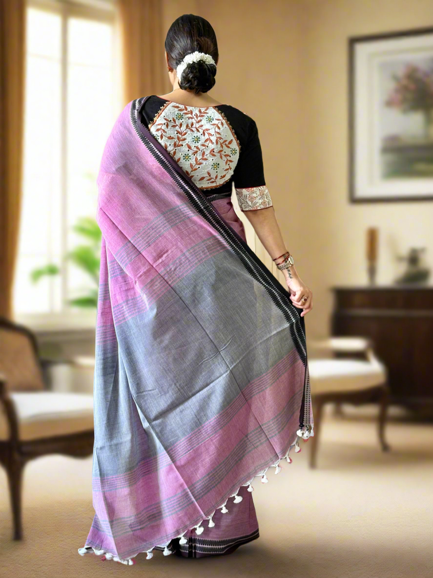 Pure Cotton handwoven Saree (Handloom Marked)