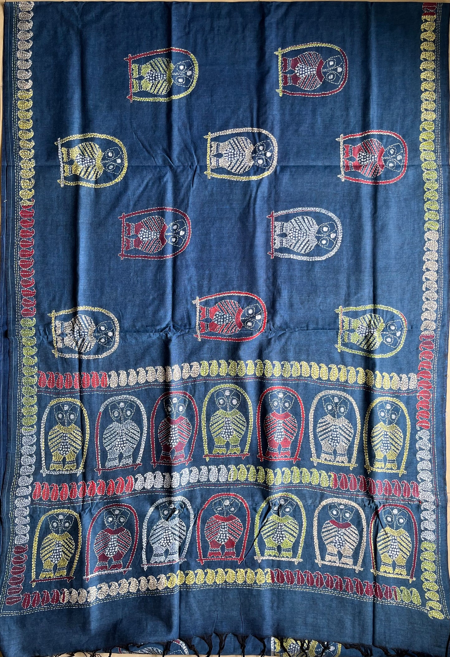 Kantha Hand Embroidered Pure Cotton Saree