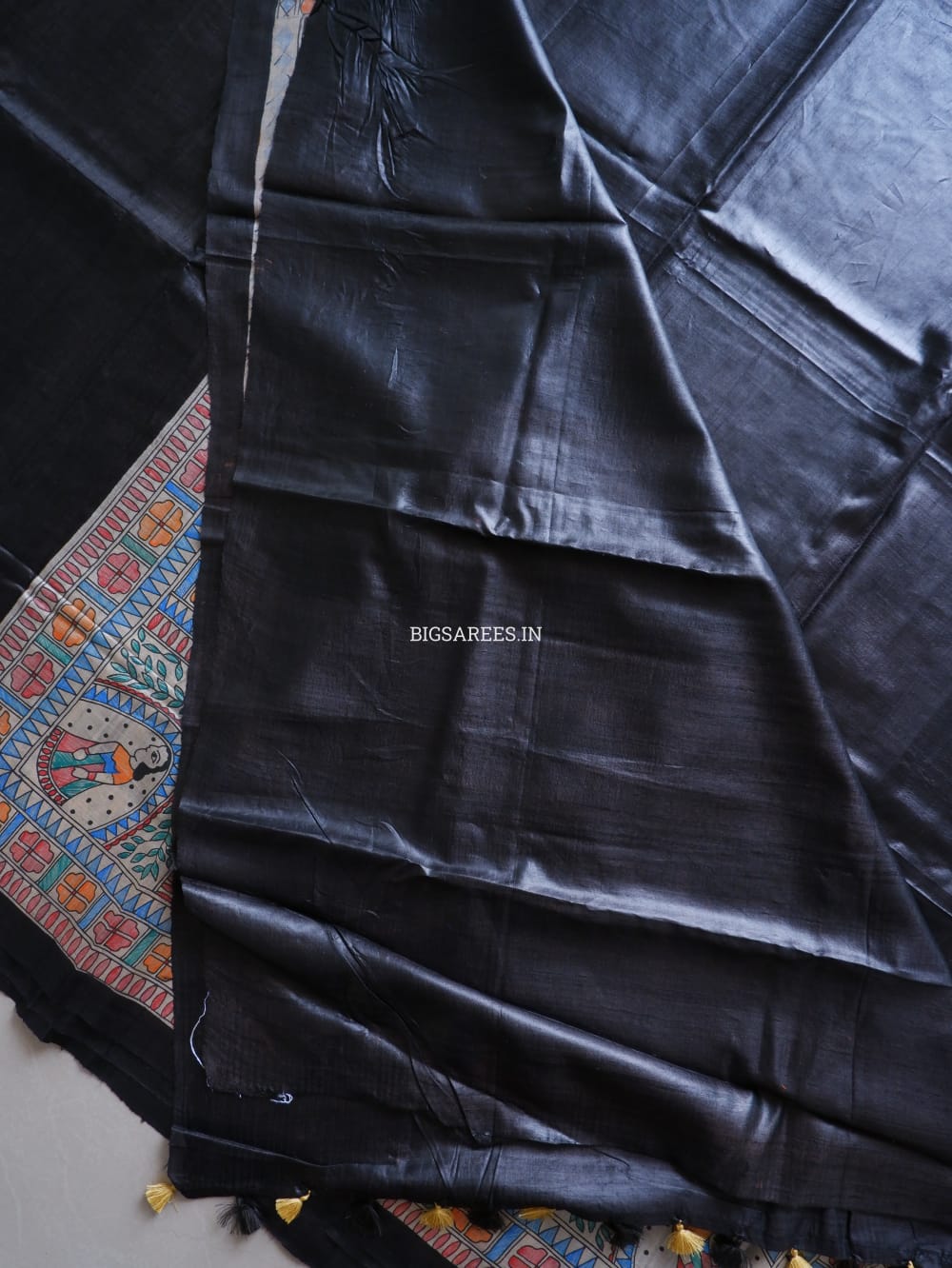Pure Desi Tussar Silk Handcrafted Madhubani Saree (Silk Marked)