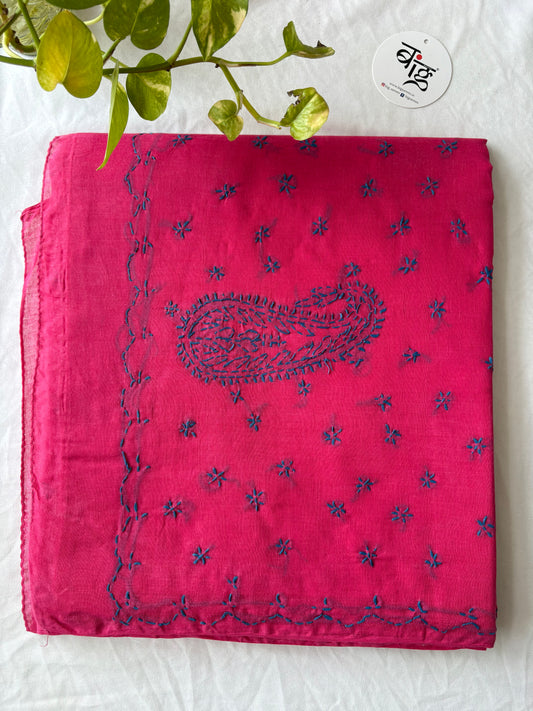 Chikankari Hand-Embroidered Saree | Cotton |