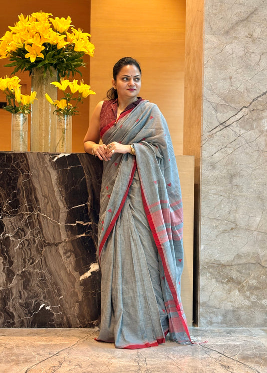Mul Cotton handwoven Saree (Handloom Marked)