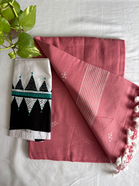 Mul Cotton handwoven Saree (Handloom Marked)