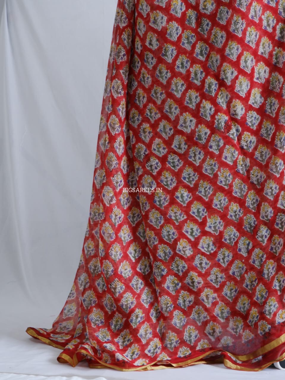 Hand Block Print Saree | Pure Chiffon