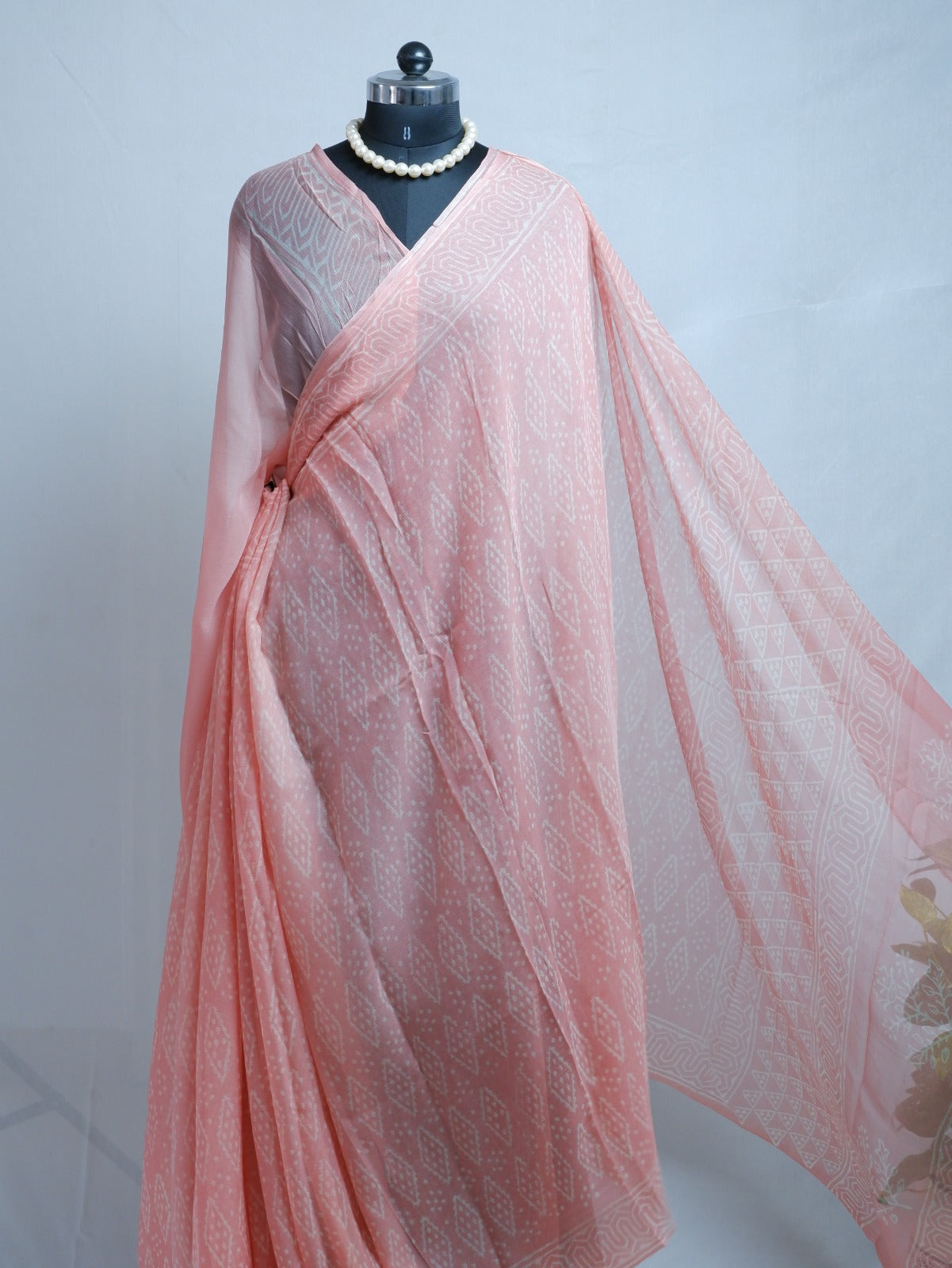 Hand Block Print Saree | Pure Chiffon