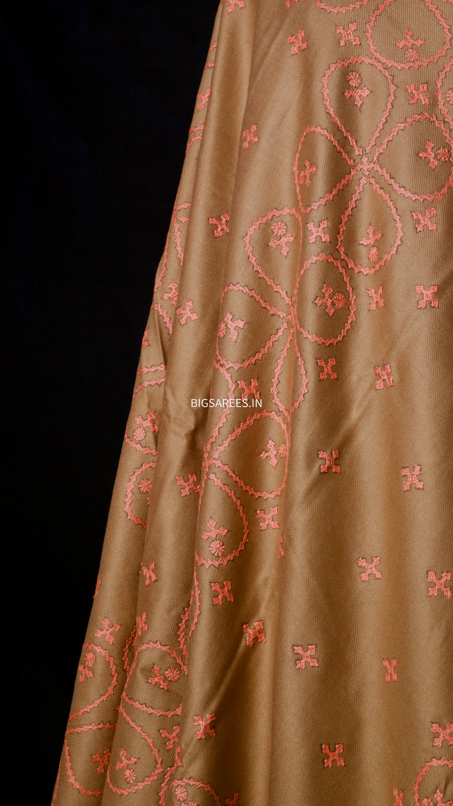 Kutchi work Hand Embroidered Woollen Shawl