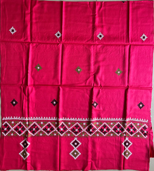 Gujrati Stitch Hand Embroidered Woollen Warm Shawl