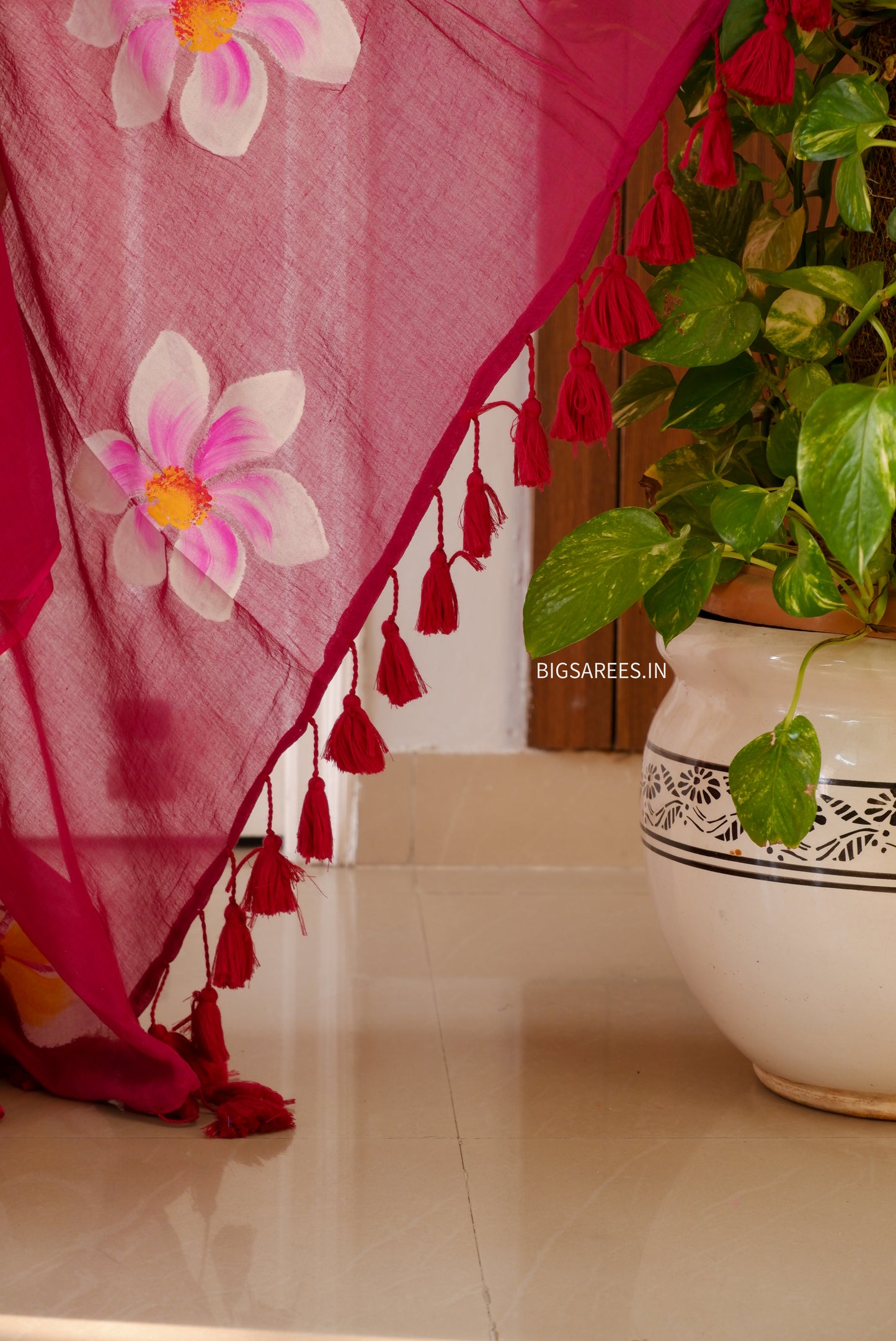 Hand Painted Mul Cotton Saree with Blouse