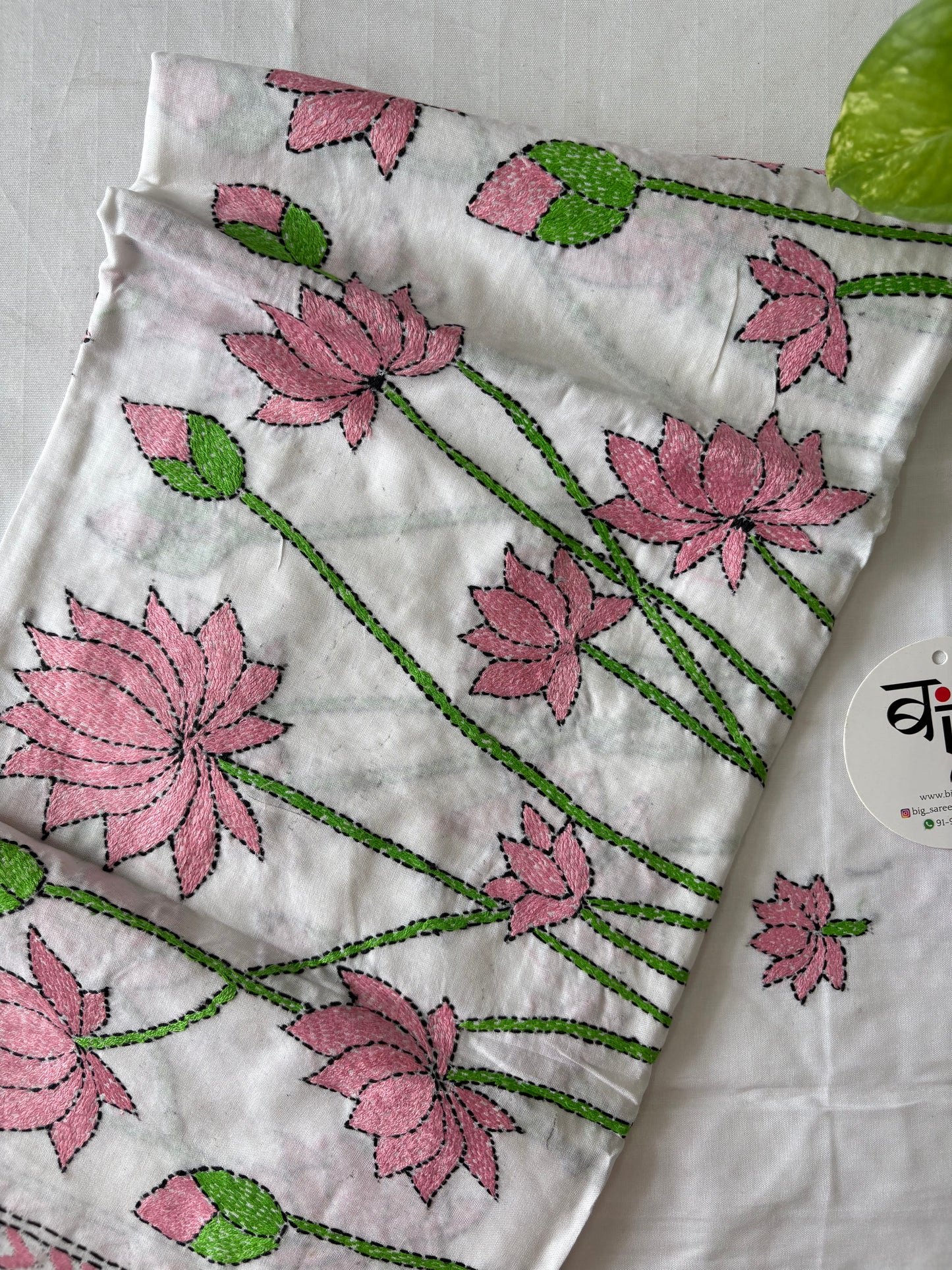 Kantha Hand Embroidary Full Work Pure Cotton Dupatta-“36”