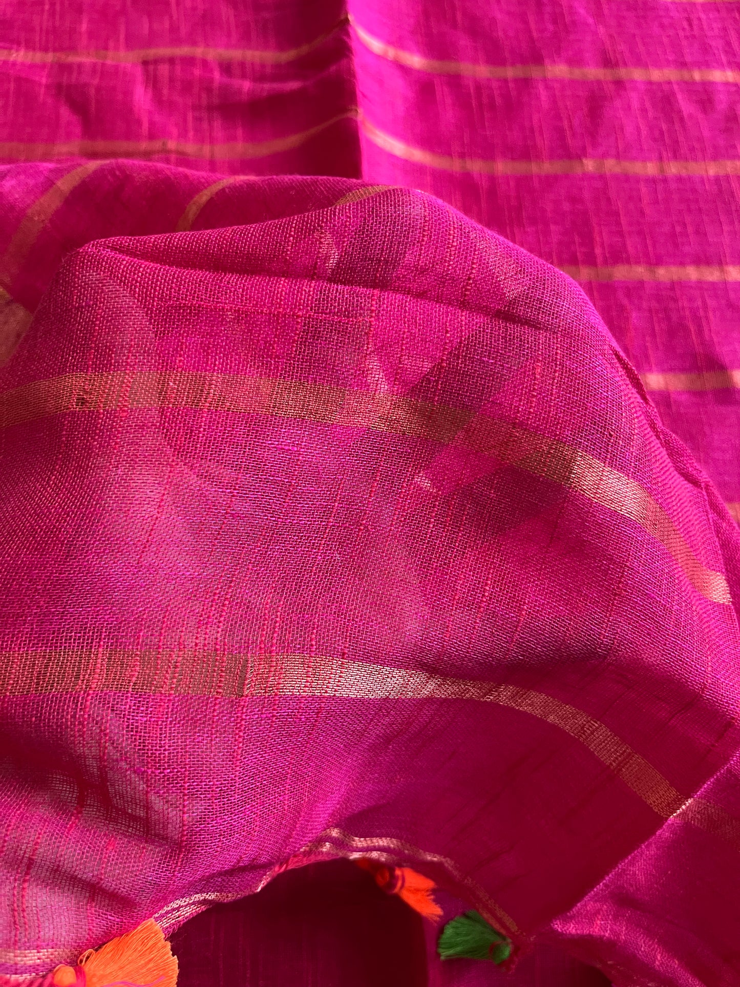 Pink Linen By Linen Saree With Blouse