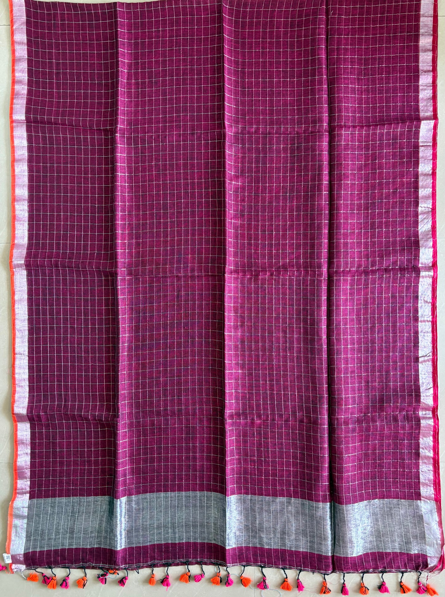Pure Linen By Linen handloom Saree (handloom marked)