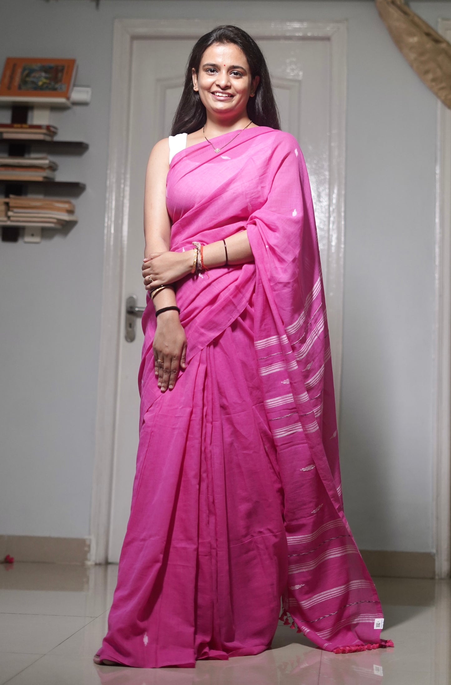 Mul Cotton handwoven Saree (Handloom Marked)