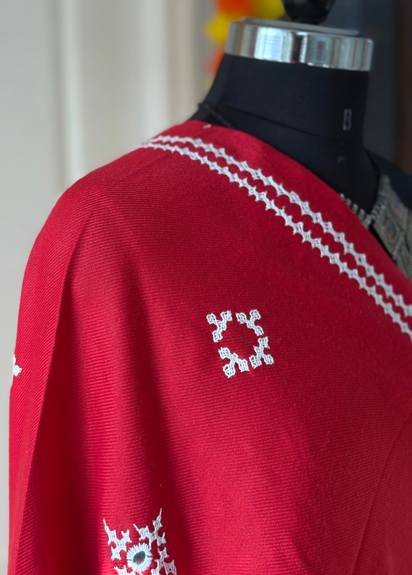 Gujrati Stitch Hand Embroidered Woollen Warm Shawl