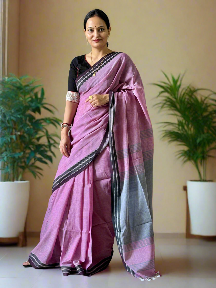 Pure Cotton handwoven Saree (Handloom Marked)