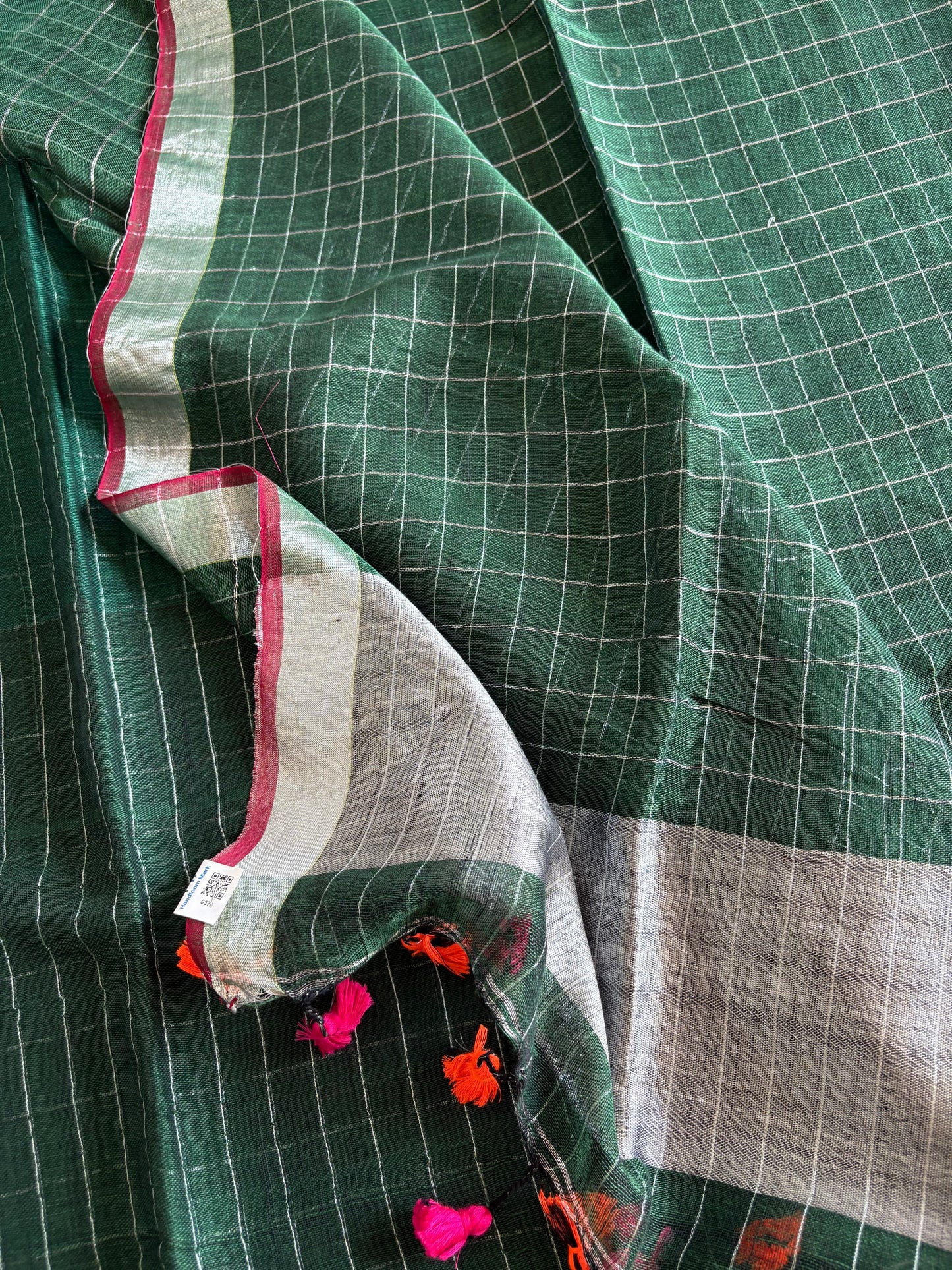 Pure Linen By Linen handloom Saree (handloom marked)