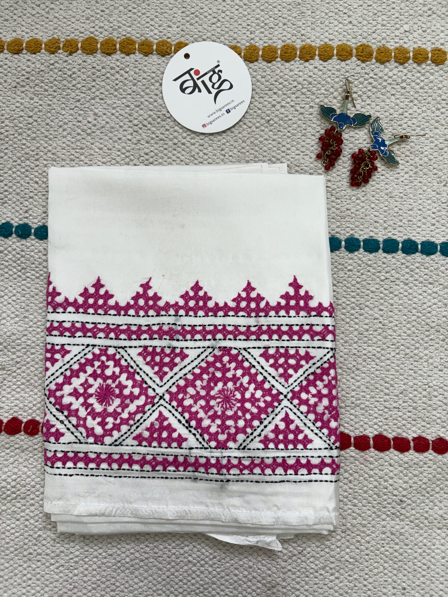 Gujrati work blouse pieces in art silk 1 mtr