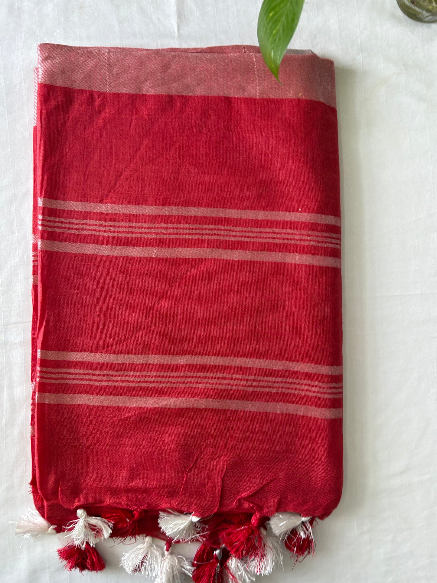 Cotton Linen Saree With running Blouse