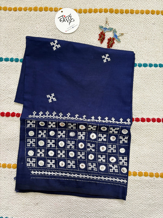 Gujrati work blouse piece in art silk 1 mtr