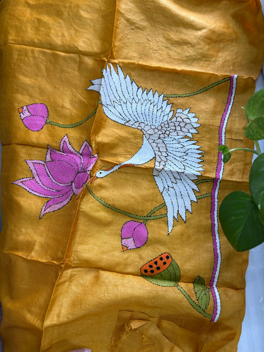 Kantha Stitch Pure Silk Blouse Piece