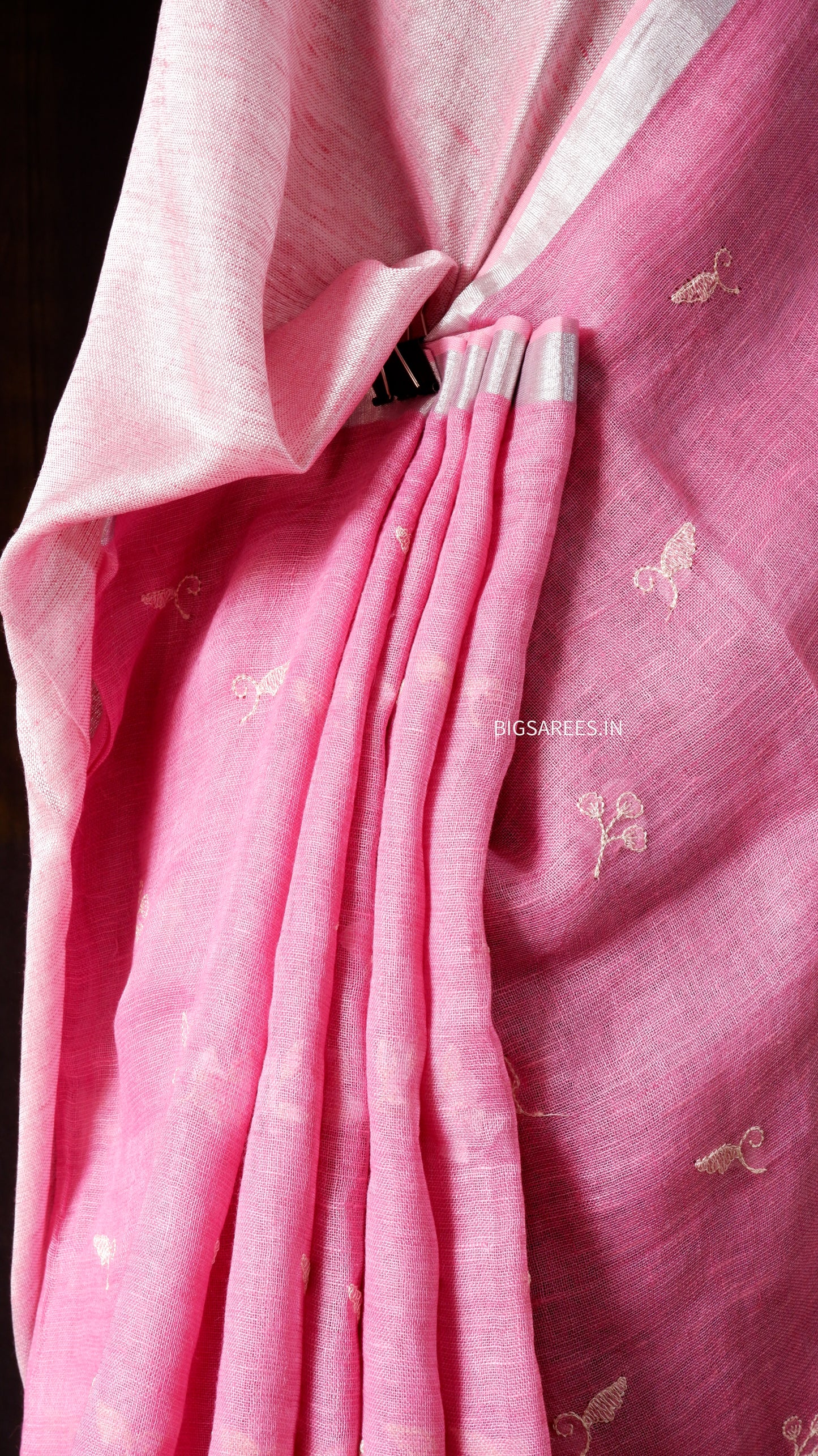 Pure Linen Saree With running Blouse