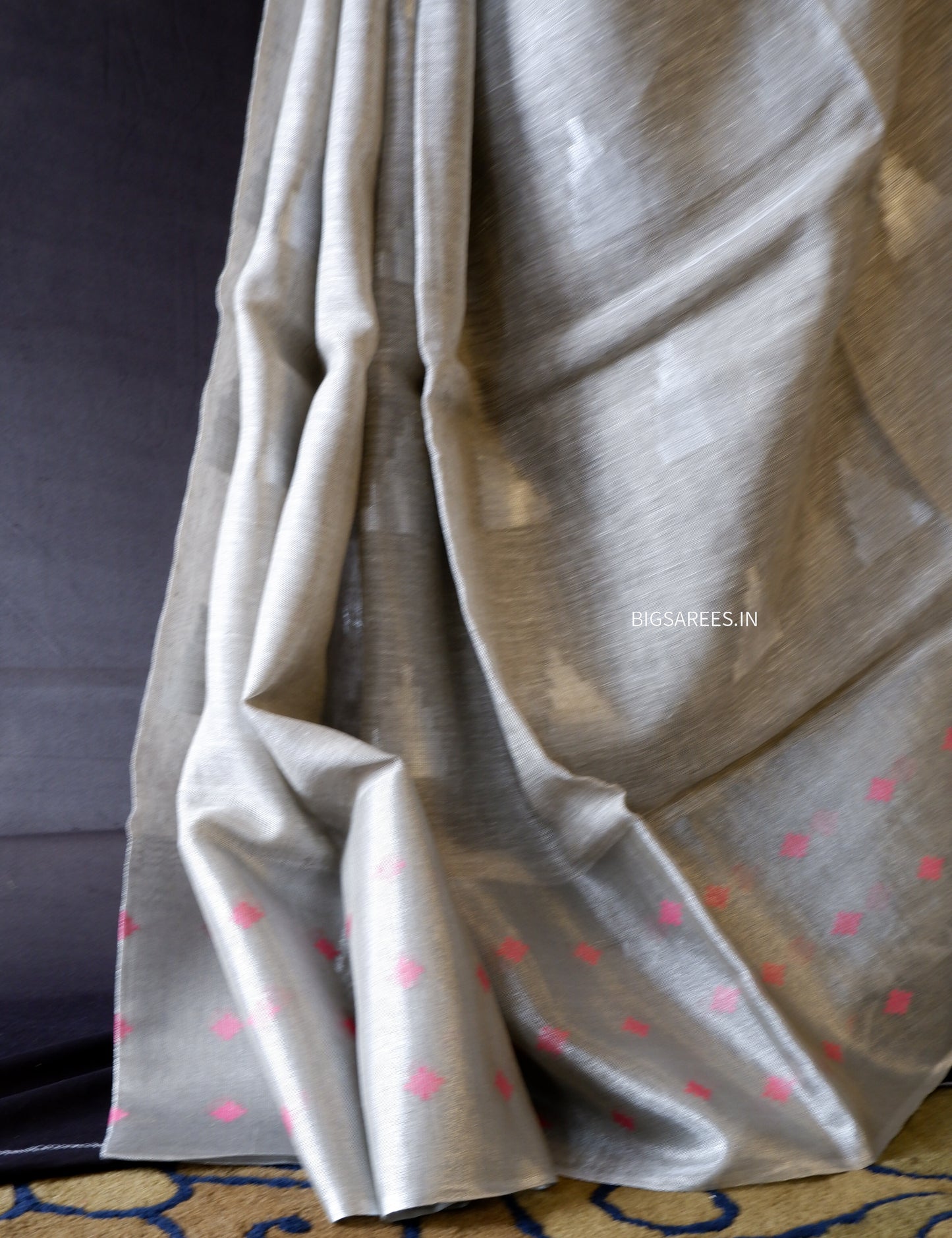 Pure Linen Saree With running Blouse