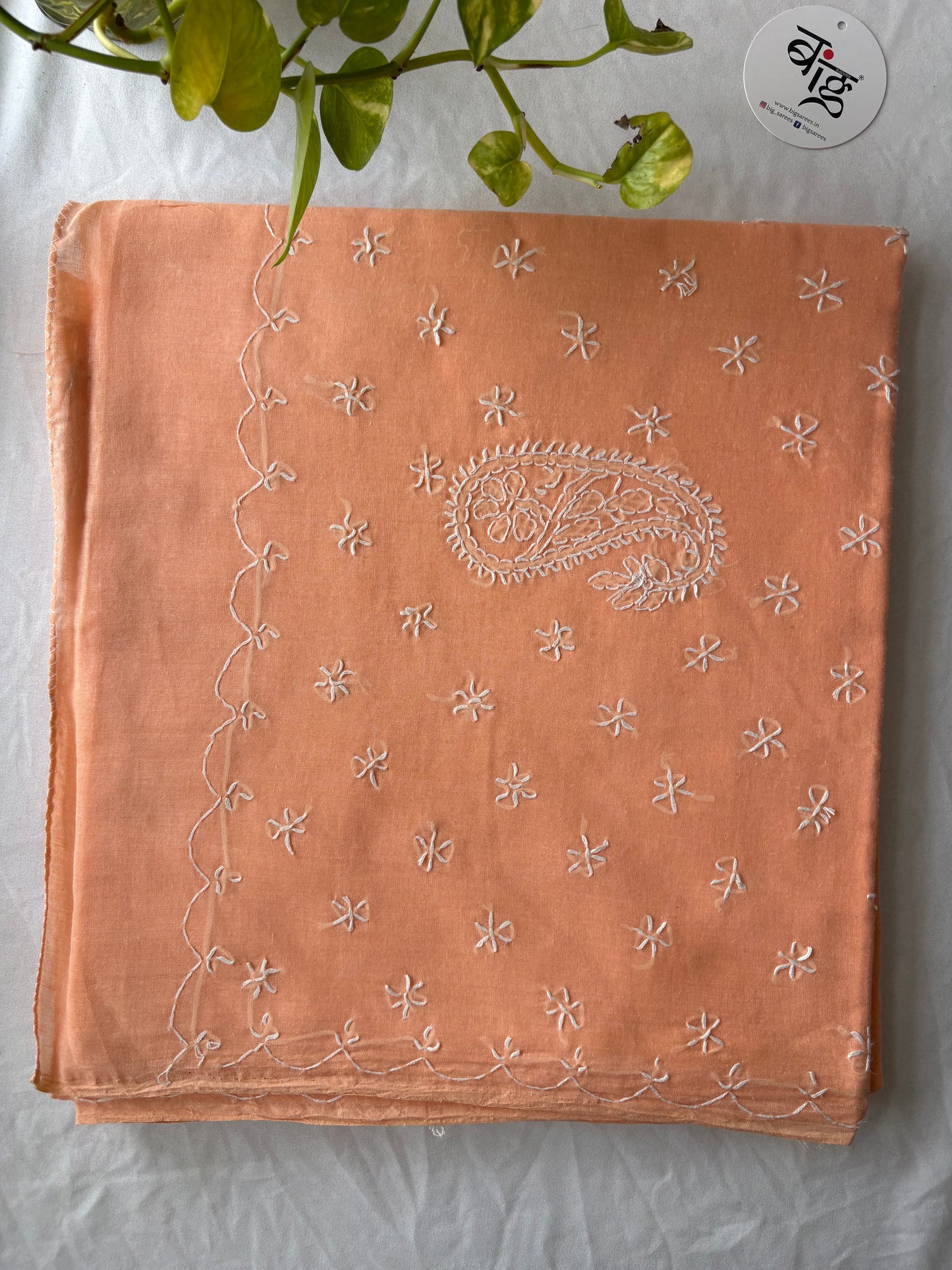 Chikankari Hand-Embroidered Saree | Cotton