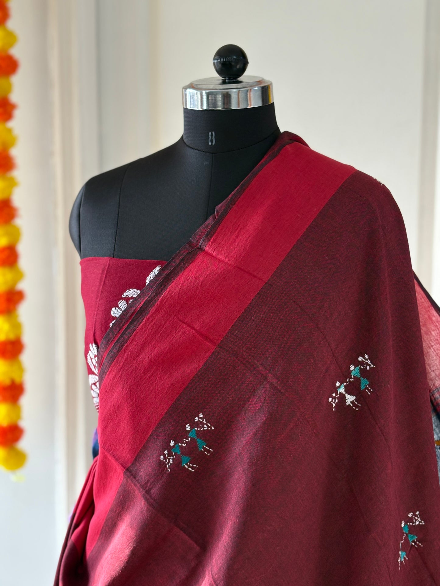 Kantha Hand Embroidered Pure Cotton Saree