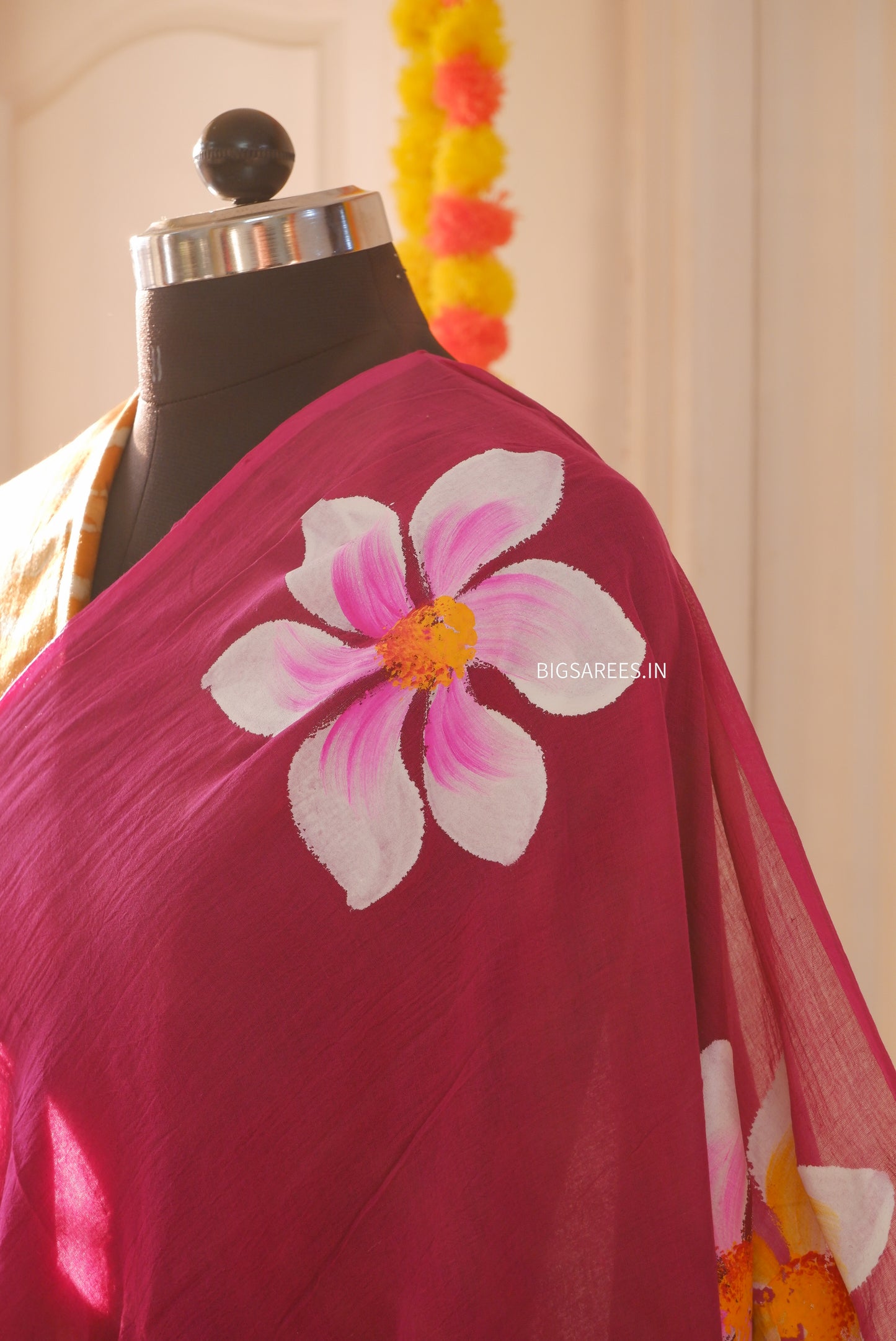 Hand Painted Mul Cotton Saree with Blouse