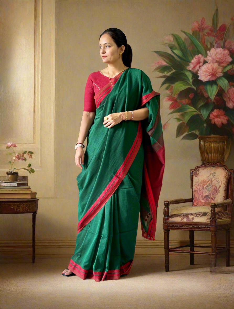 Pure Cotton handwoven Saree (Handloom Marked)