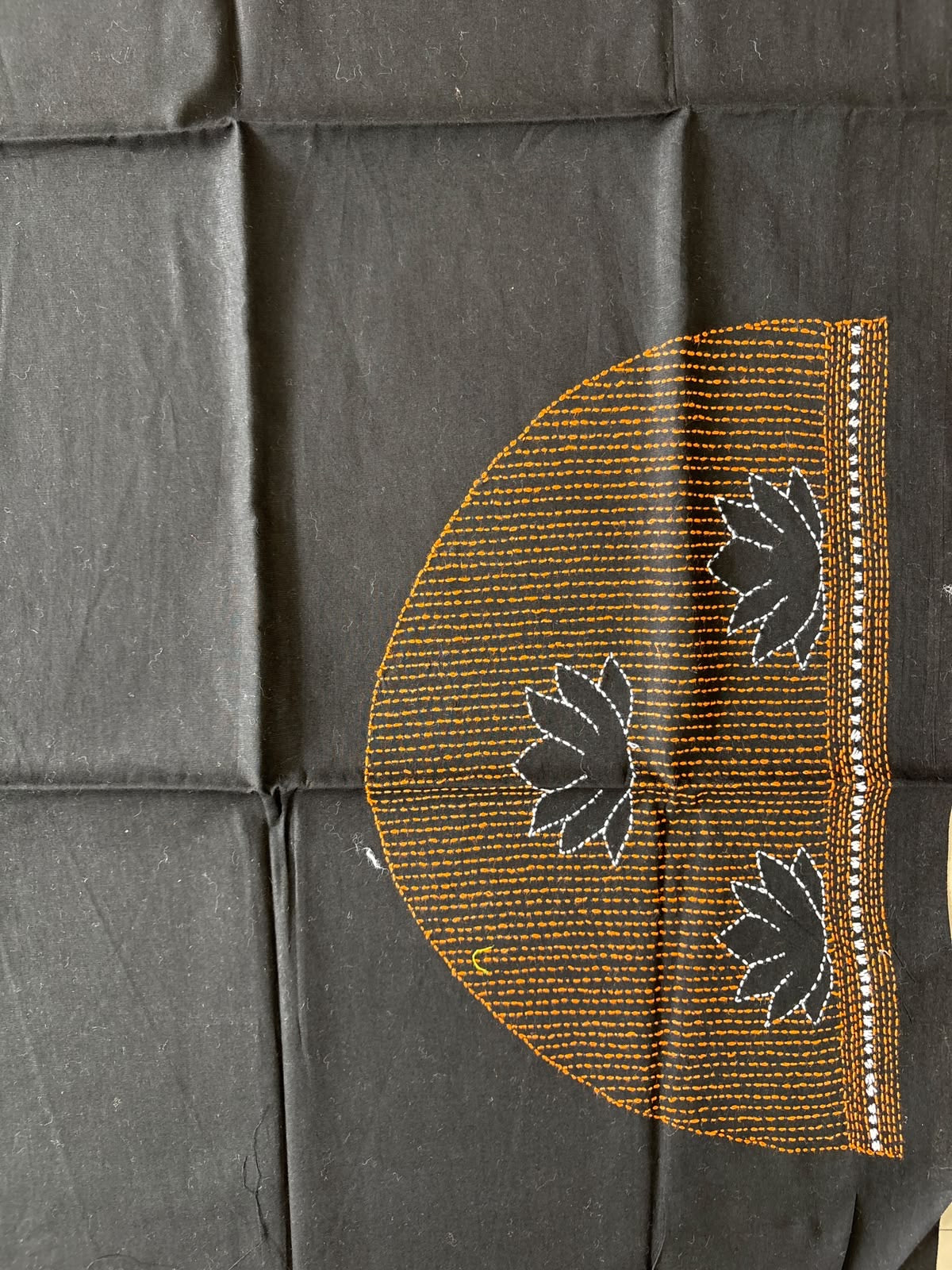 Kantha stitch pure Cotton Blouse Piece