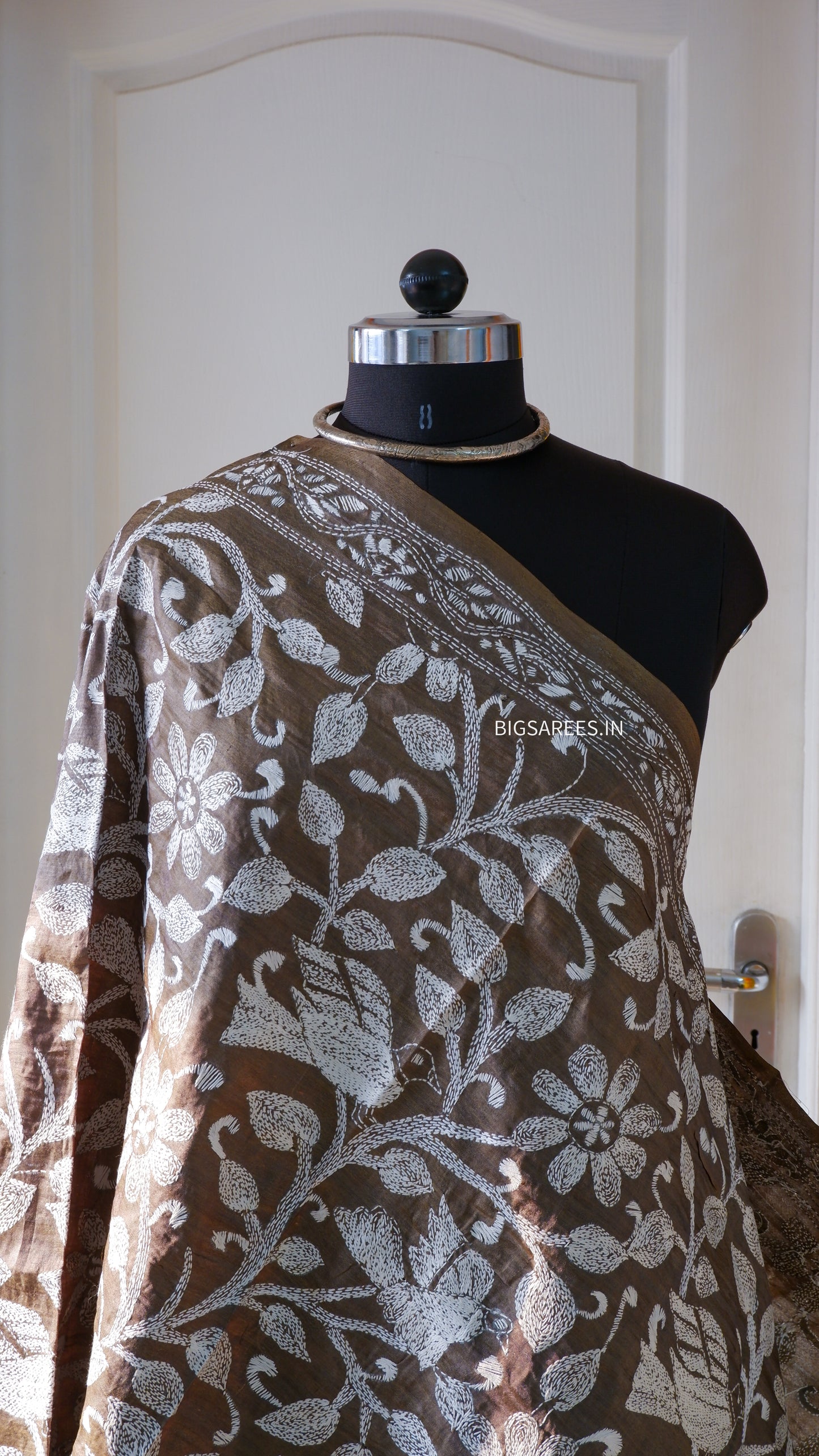 Kantha Hand Embroidary Full Work Pure Tassar Silk Dupatta36”