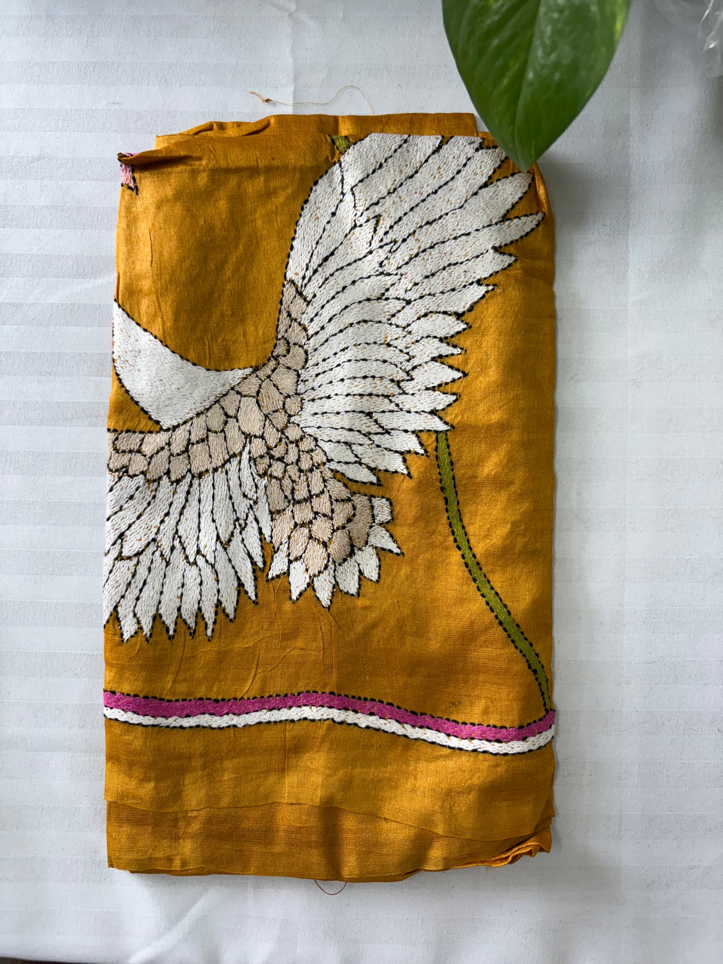Kantha Stitch Pure Silk Blouse Piece